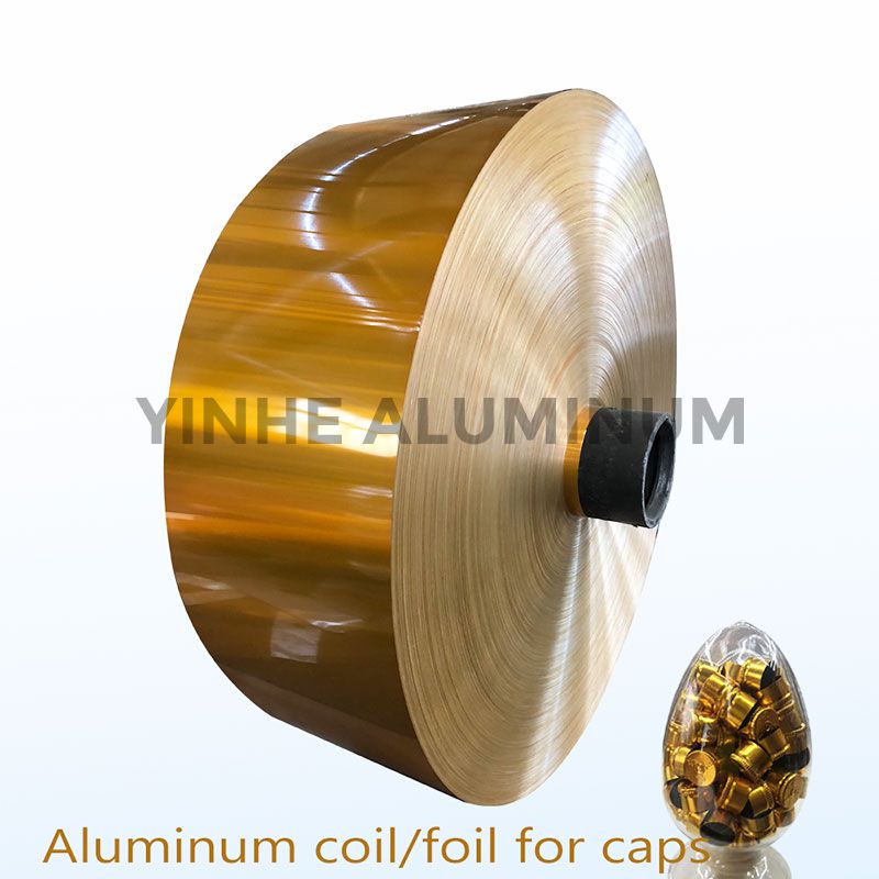 Gold Colored Coated Aluminum Coil Foil for Pharmaceutical Caps