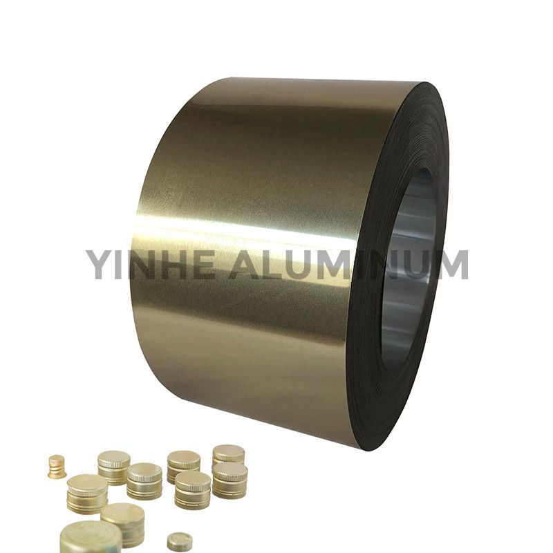 Light Gold colored coated aluminum coil foil for beverage or spirit caps