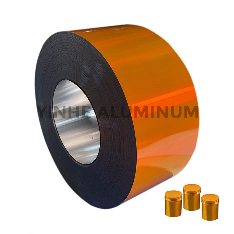 Orange colored coated aluminum coil foil for beverage or spirit caps