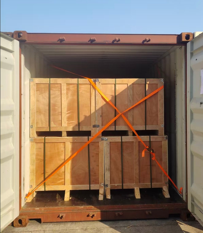 Goods loaded in the container ready for the shipment